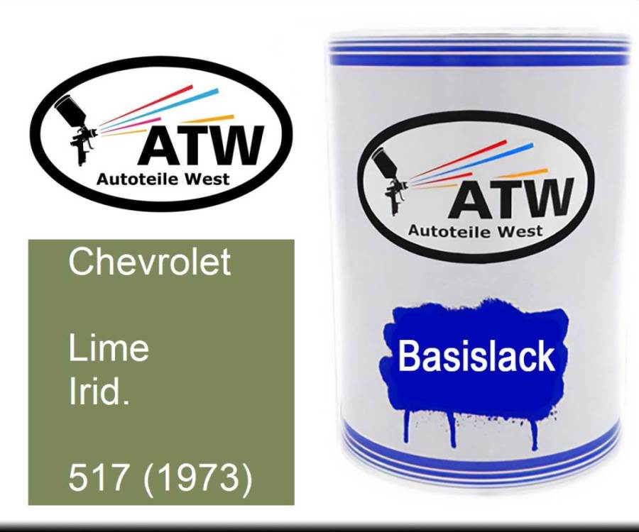 Chevrolet, Lime Irid., 517 (1973): 500ml Lackdose, von ATW Autoteile West.